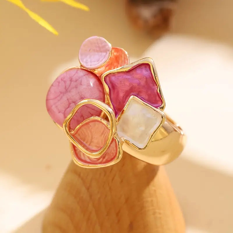 Bohemisk Geometrisk Ring | Tillsammans mot Bröstcancer