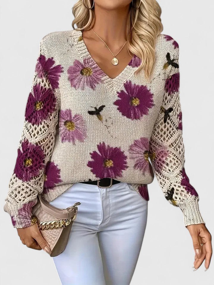 Aurélie™ - Elegant Blomsweater