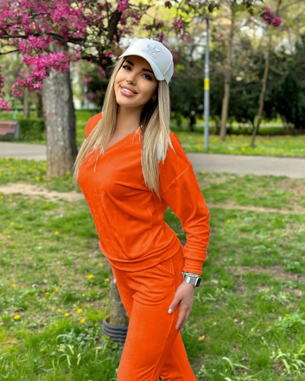 Adriana™ - Sammet Långärmad Byxset