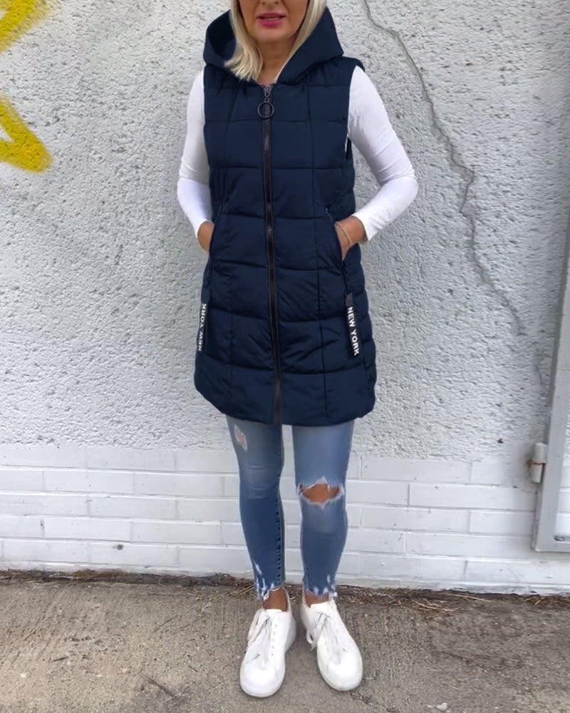 Amabel™ - Dragkedja Ärmlös Vadderad Kappa