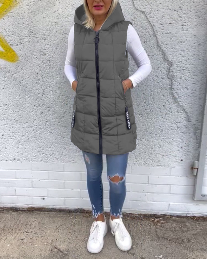 Amabel™ - Dragkedja Ärmlös Vadderad Kappa
