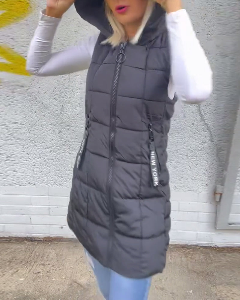 Amabel™ - Dragkedja Ärmlös Vadderad Kappa
