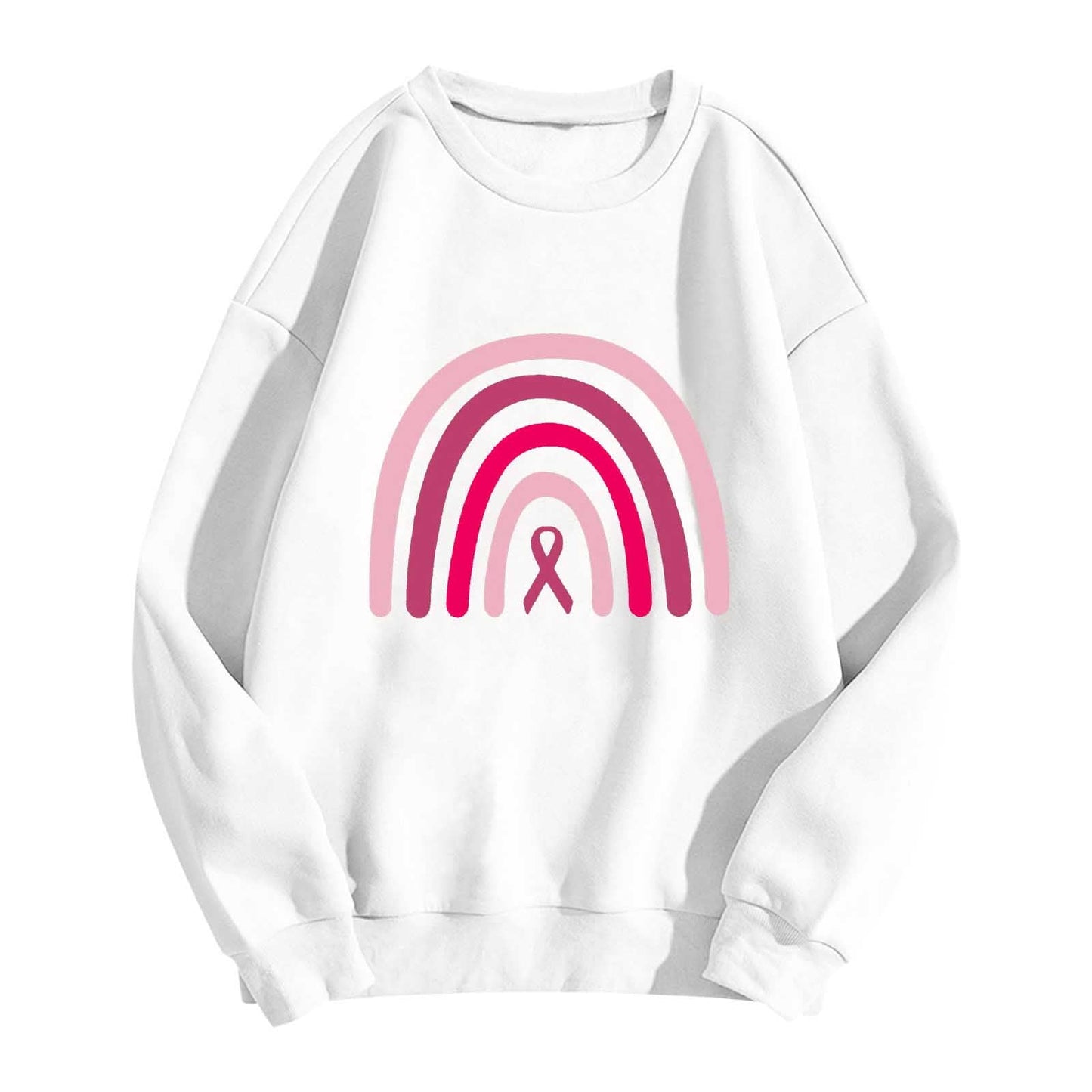 Rosa Band Regnbåge Sweatshirt | Tillsammans mot Bröstcancer