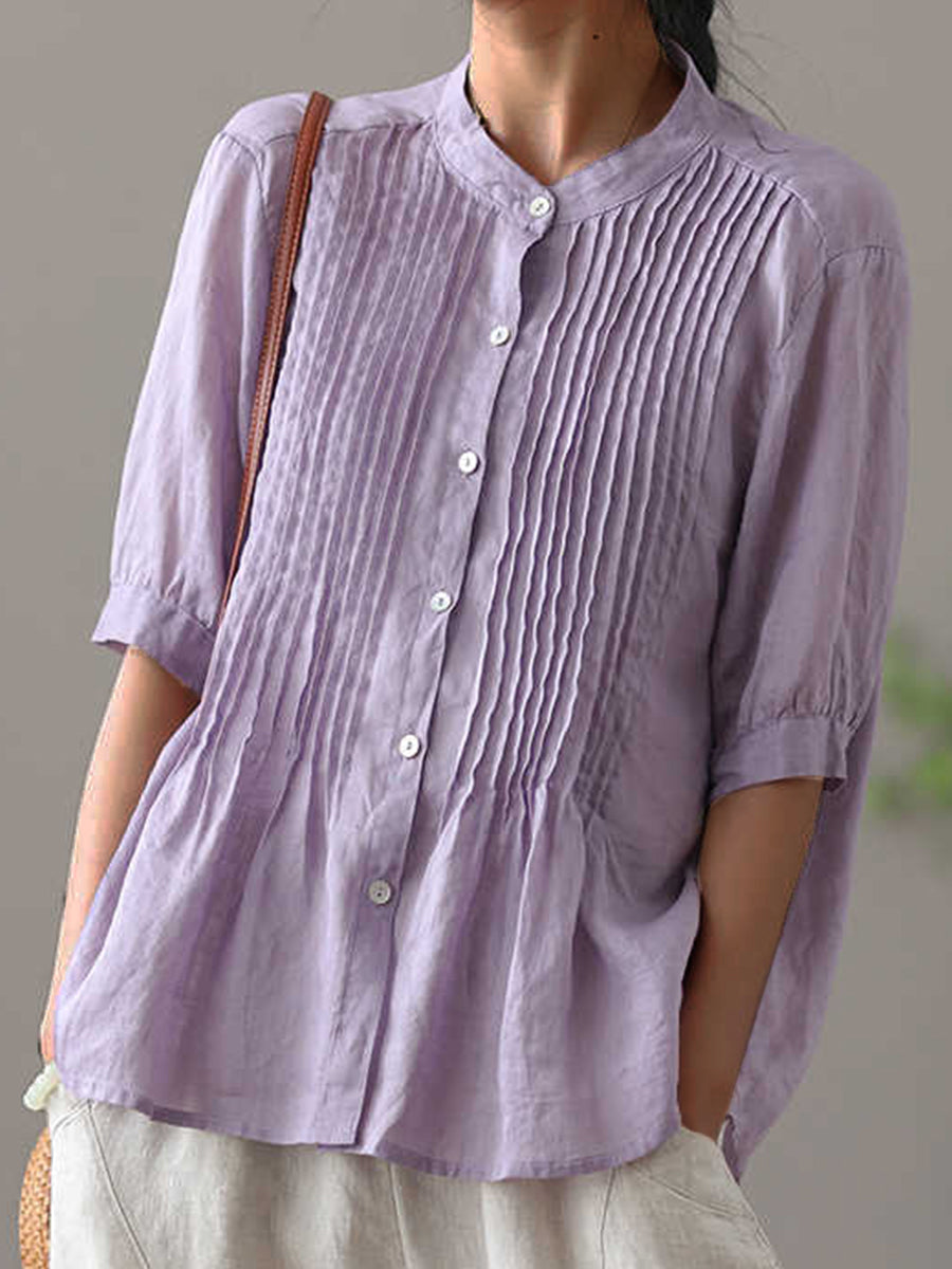 Charlotte™ – Vardaglig Plisserad Skjorta för Dam