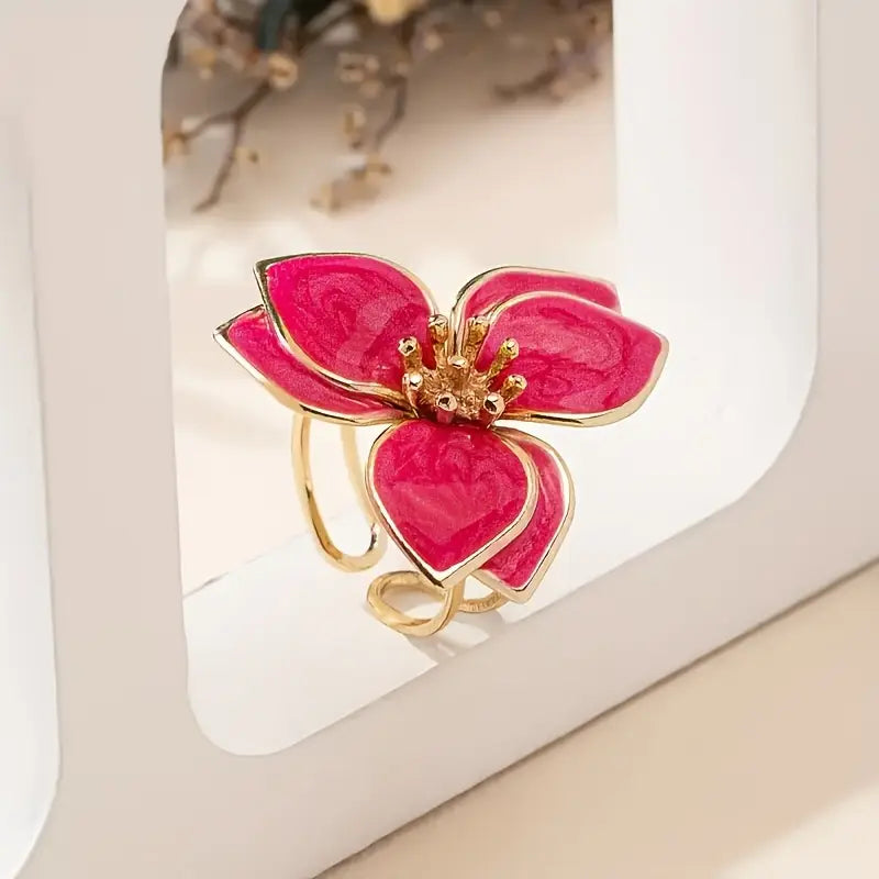 Blommig Öppen Ring | Tillsammans mot Bröstcancer