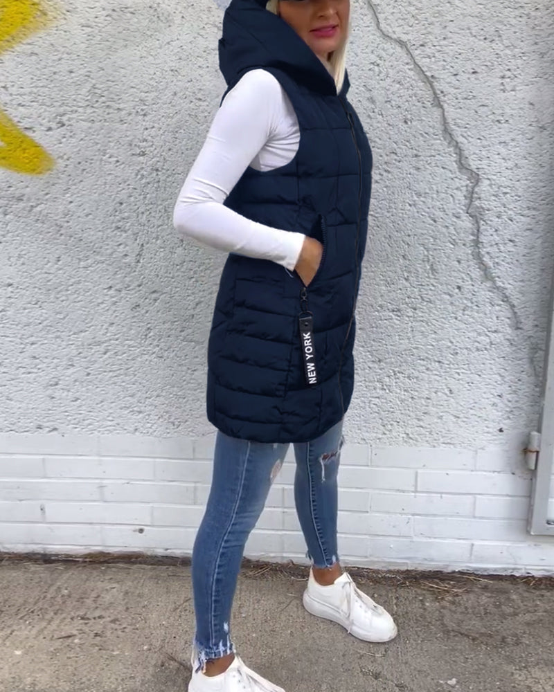 Amabel™ - Dragkedja Ärmlös Vadderad Kappa