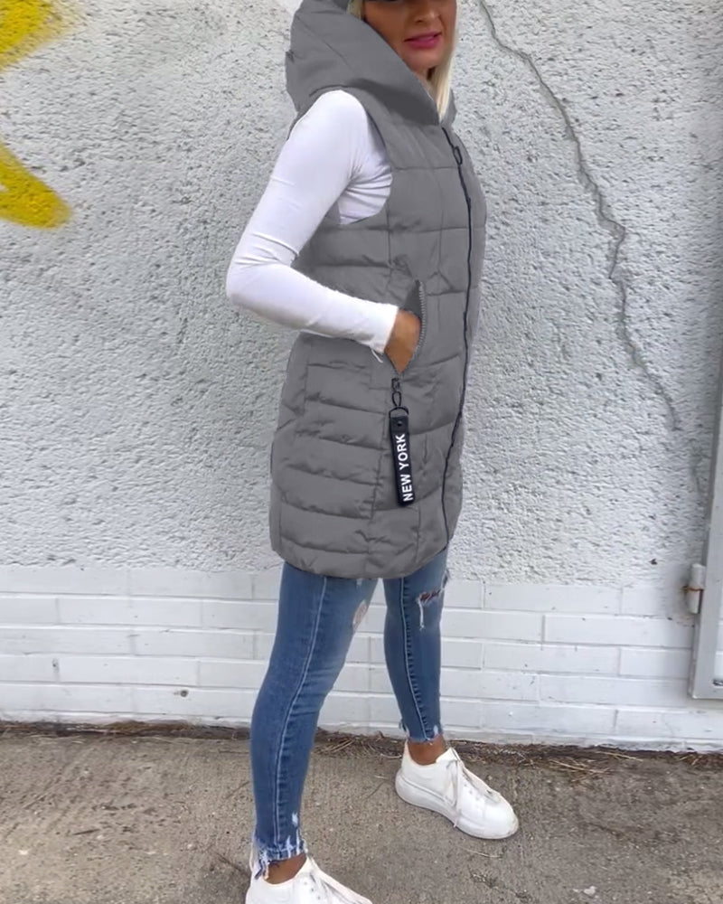 Amabel™ - Dragkedja Ärmlös Vadderad Kappa