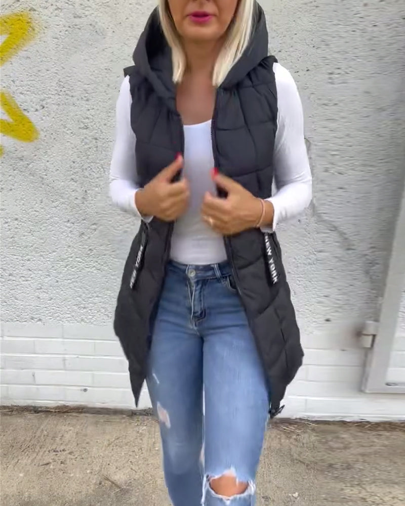 Amabel™ - Dragkedja Ärmlös Vadderad Kappa