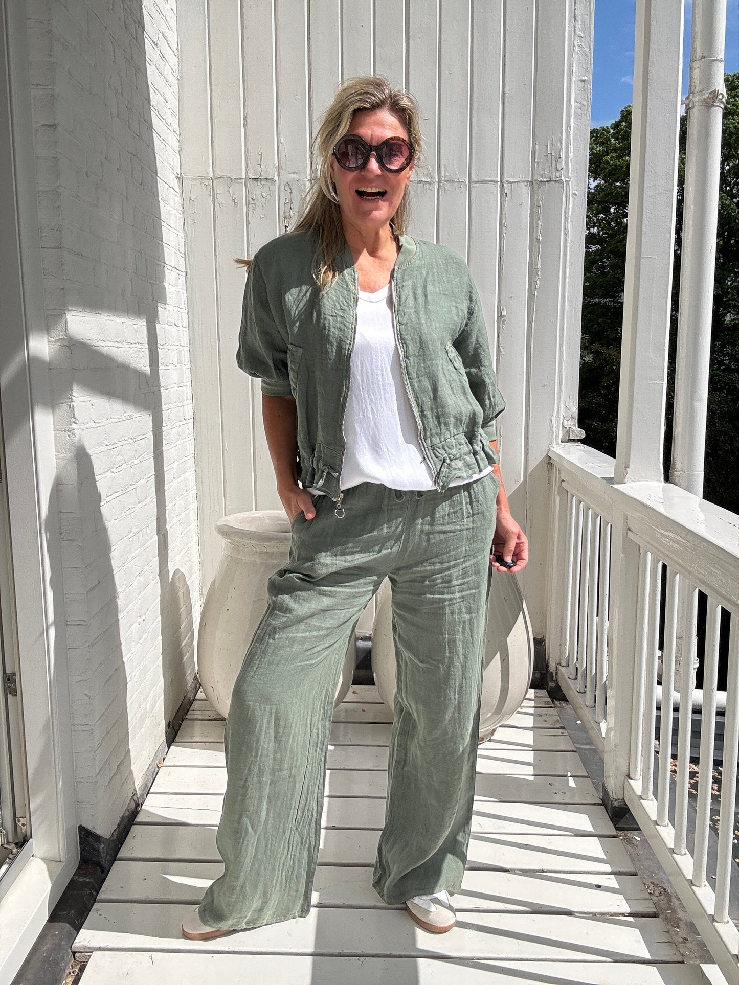 Aliea™ - Linne Långärmat Set