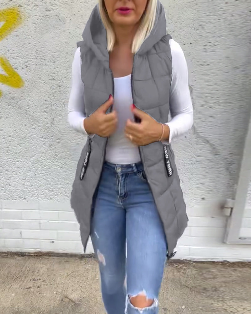 Amabel™ - Dragkedja Ärmlös Vadderad Kappa