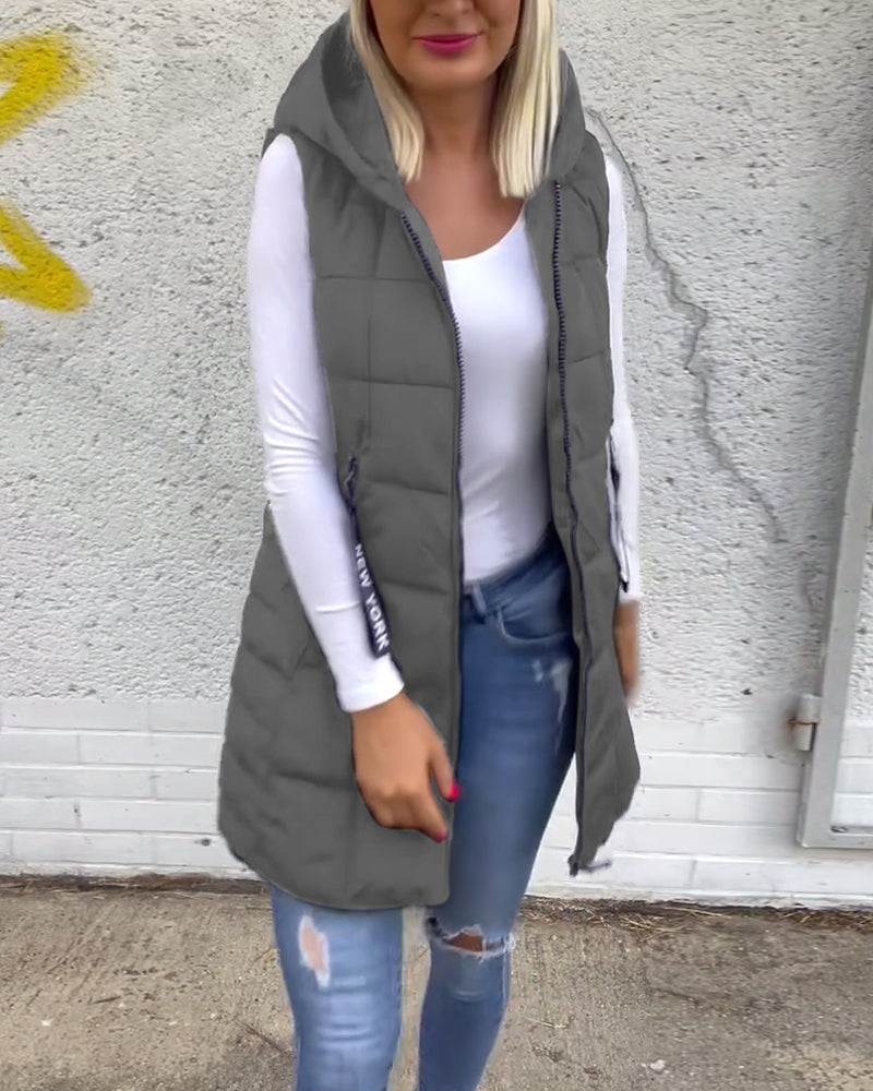 Amabel™ - Dragkedja Ärmlös Vadderad Kappa