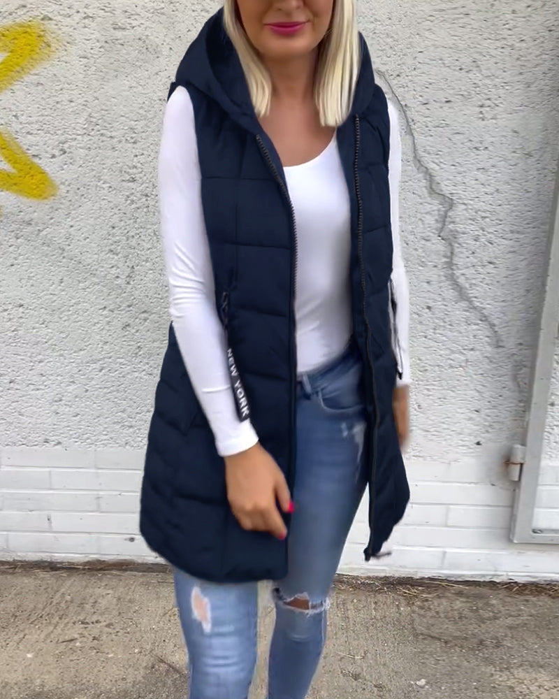 Amabel™ - Dragkedja Ärmlös Vadderad Kappa
