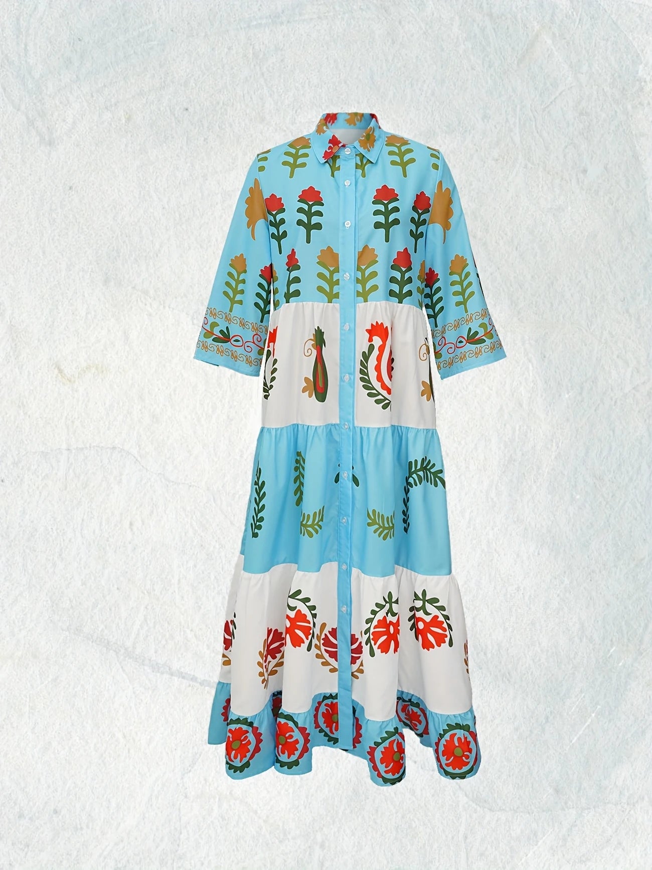 Amiya™ - Vintage Blommig Klänning för Dam