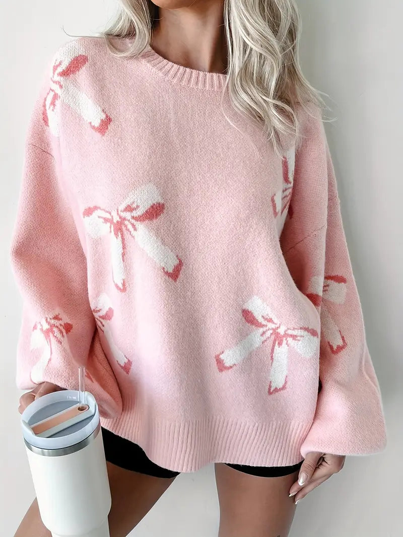 Tryckt Rosett Sweater| Tillsammans mot Bröstcancer
