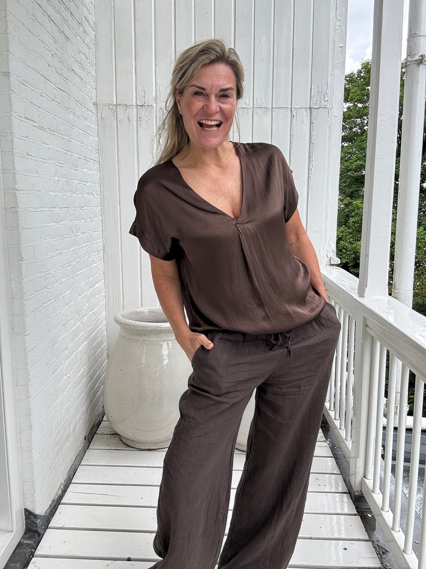Aliea™ - Linne Långärmat Set