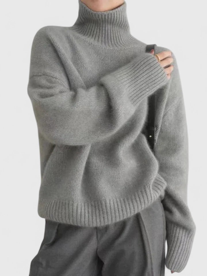 Althea™ - Elegant Tröja med Hög Krage