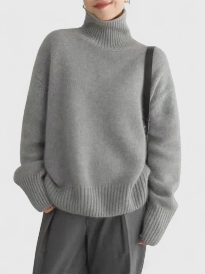 Althea™ - Elegant Tröja med Hög Krage