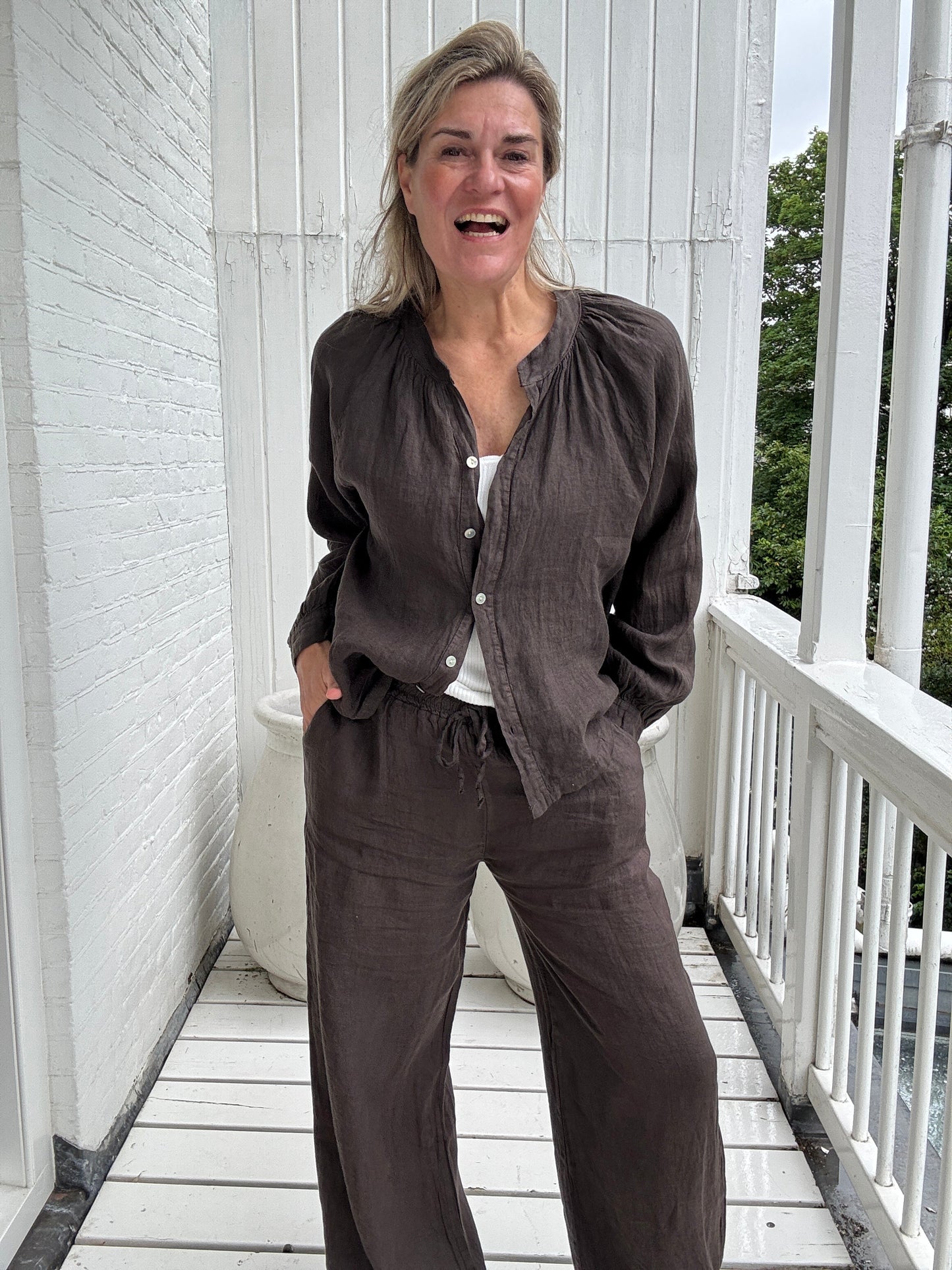 Aliea™ - Linne Långärmat Set