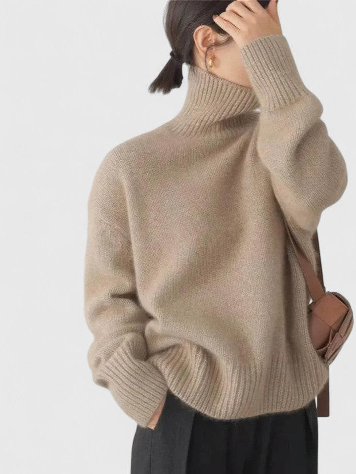 Althea™ - Elegant Tröja med Hög Krage
