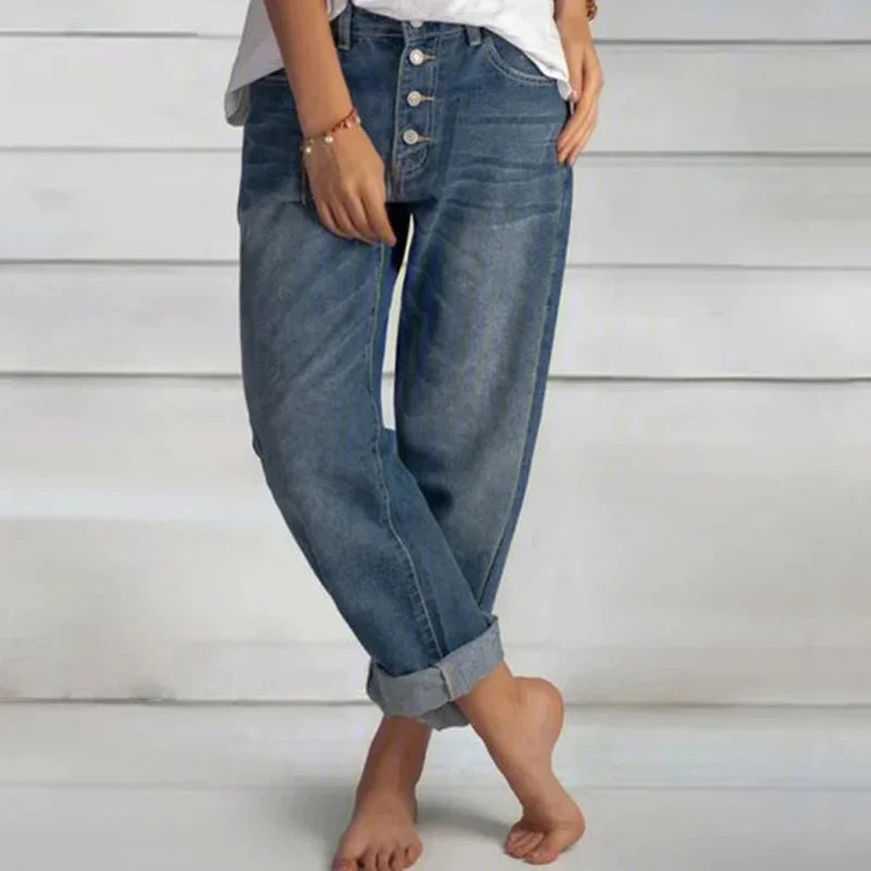Tove™ - Stilfulla Jeans med Lös Passform och Hög Midja