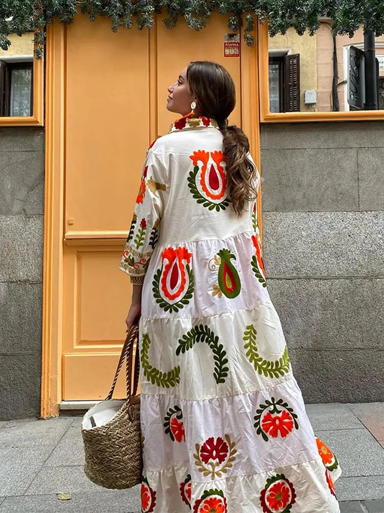 Amiya™ - Vintage Blommig Klänning för Dam