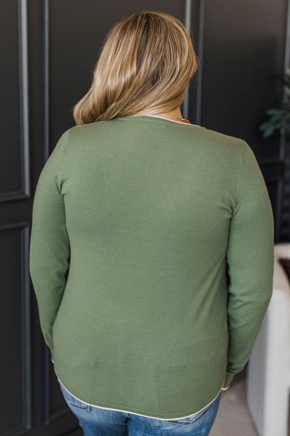 Saga™ - Kontraststickad Tröja