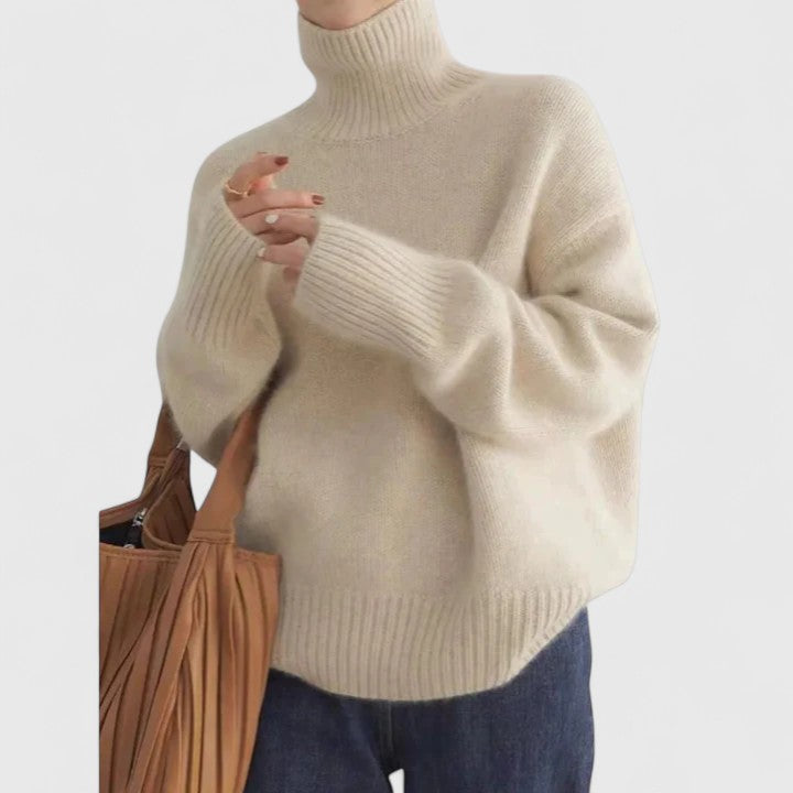 Althea™ - Elegant Tröja med Hög Krage