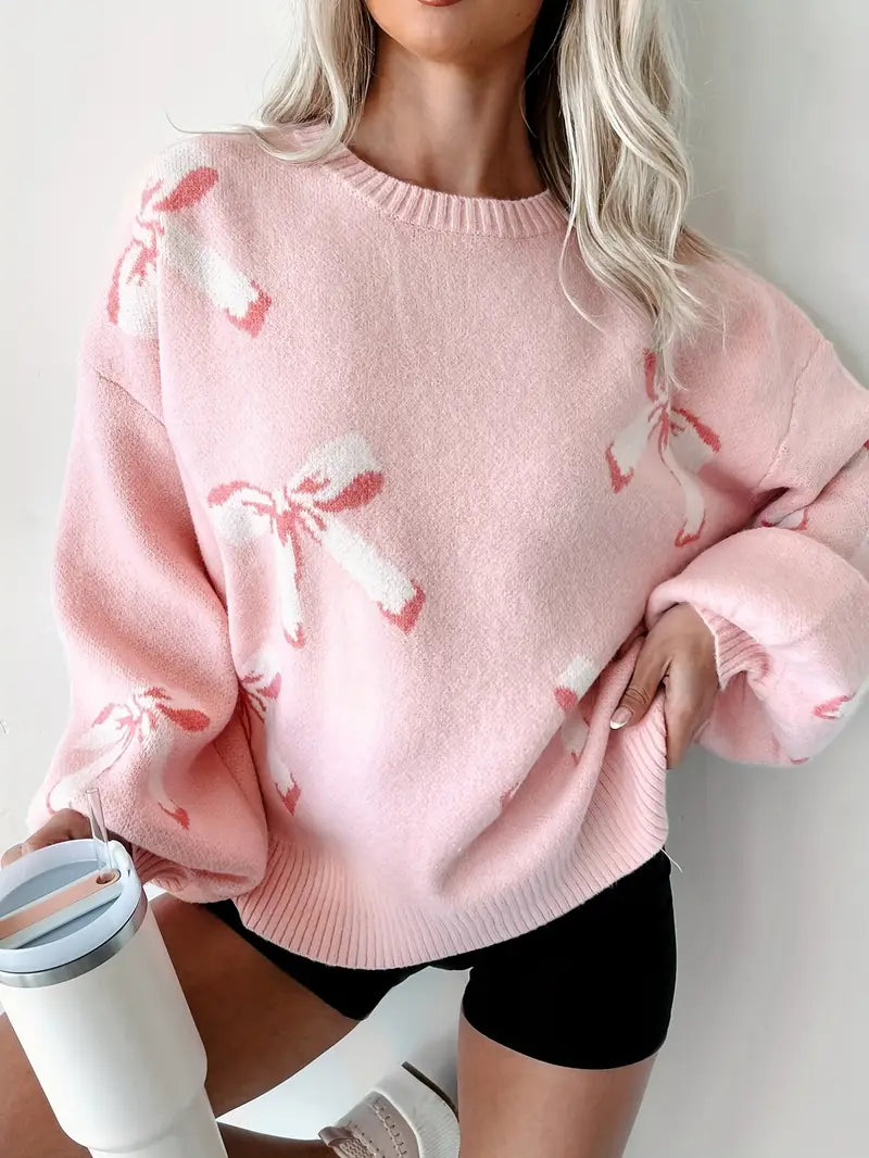 Tryckt Rosett Sweater| Tillsammans mot Bröstcancer