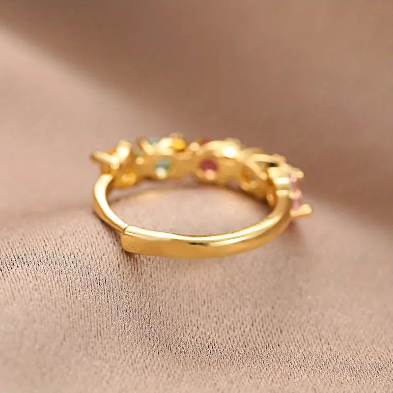 Regnbågsfärgad Strassring | Tillsammans mot Bröstcancer