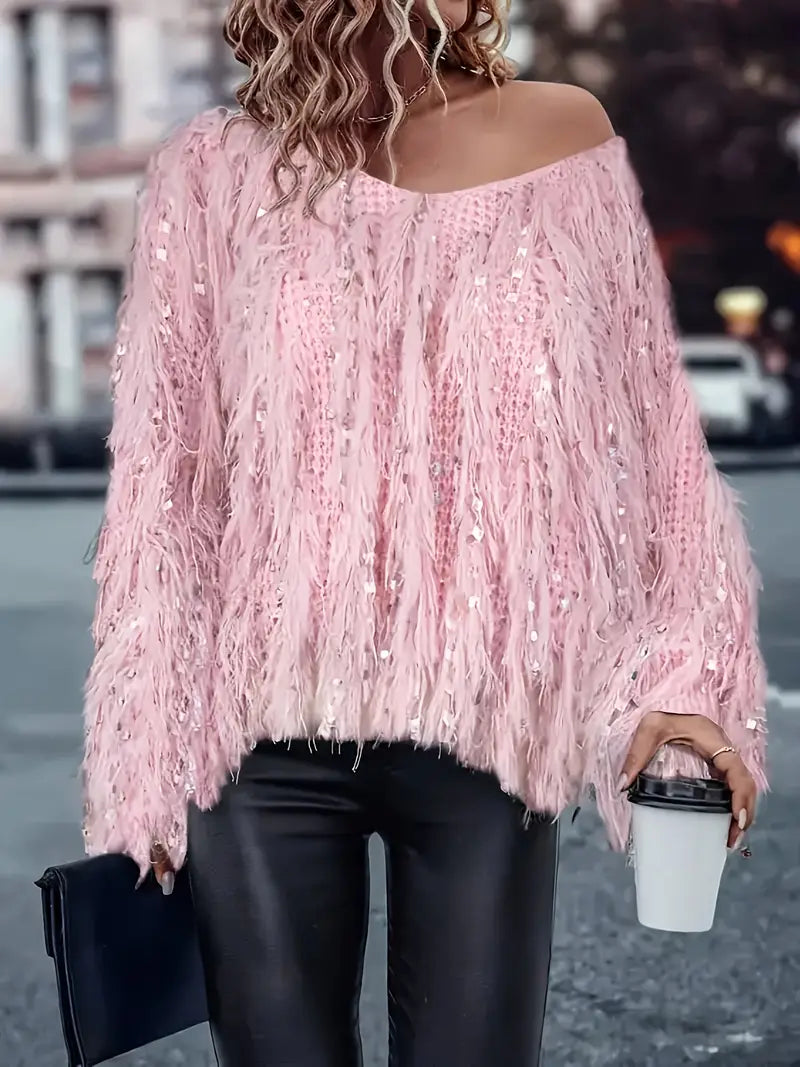 V-ringad Toffeltröja | Tillsammans mot Bröstcancer