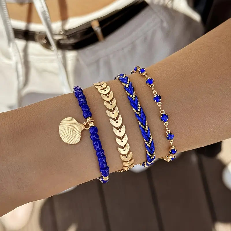 4-delade Puka Snäckskal Armband | Tillsammans mot Bröstcancer