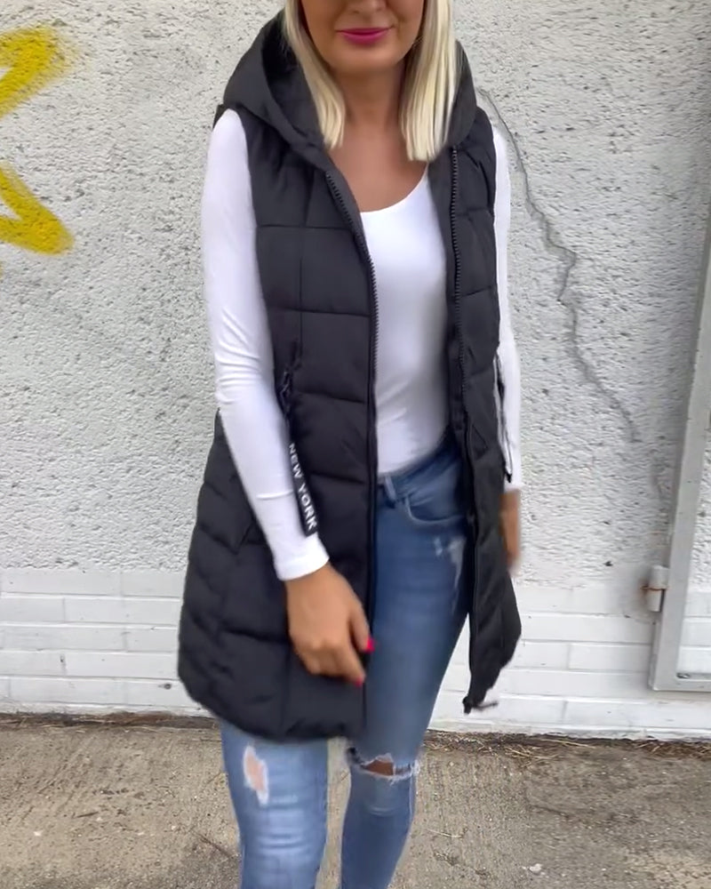 Amabel™ - Dragkedja Ärmlös Vadderad Kappa