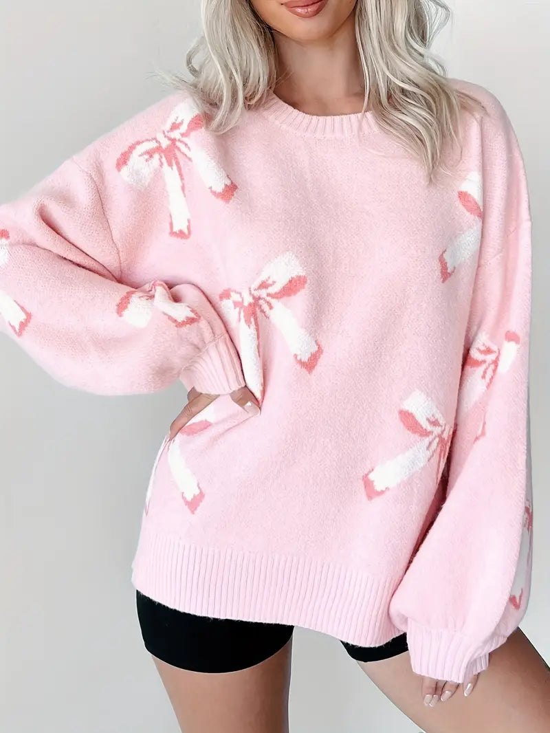 Tryckt Rosett Sweater| Tillsammans mot Bröstcancer