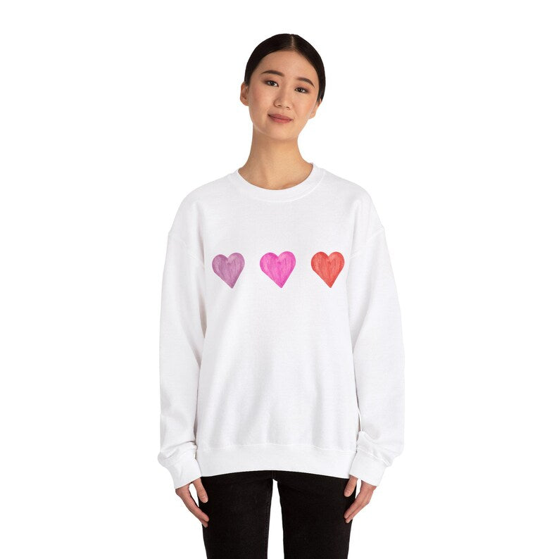 Akvarellhjärtan Sweatshirt | Tillsammans mot Bröstcancer