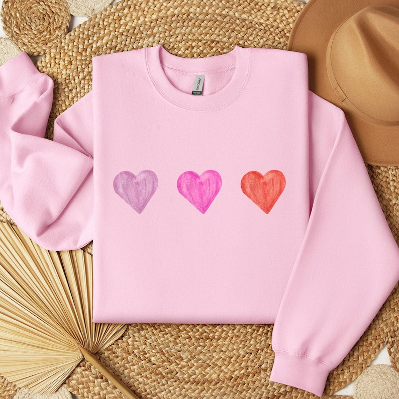 Akvarellhjärtan Sweatshirt | Tillsammans mot Bröstcancer