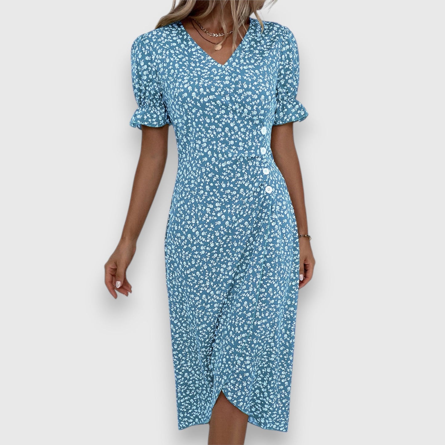 Grace™ – Flödande Blommig Klänning för Dam