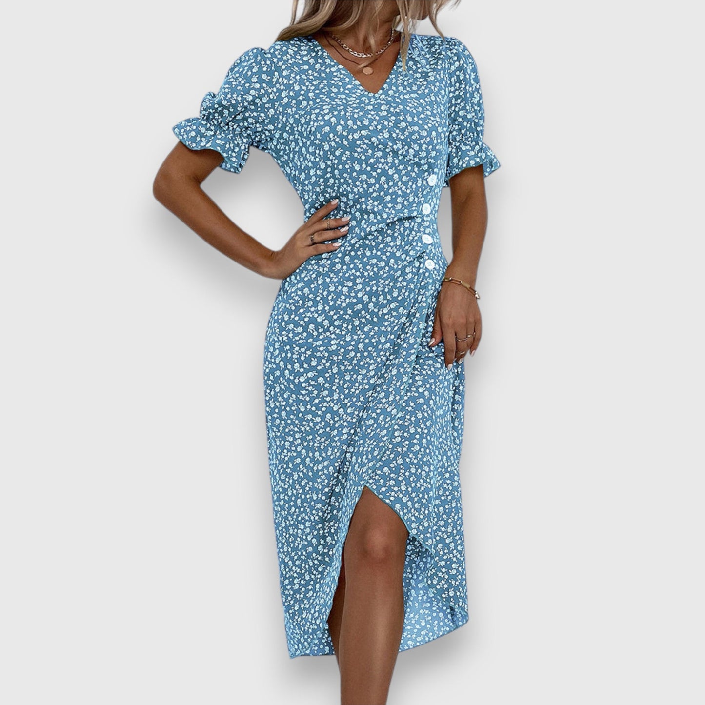 Grace™ – Flödande Blommig Klänning för Dam