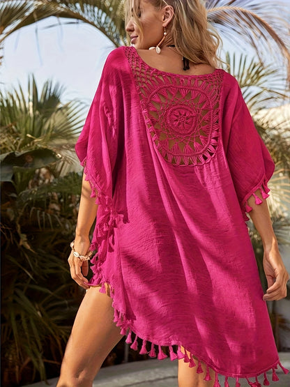 Marga™ - Boho Virkad Skjorta med Fransar för Dam