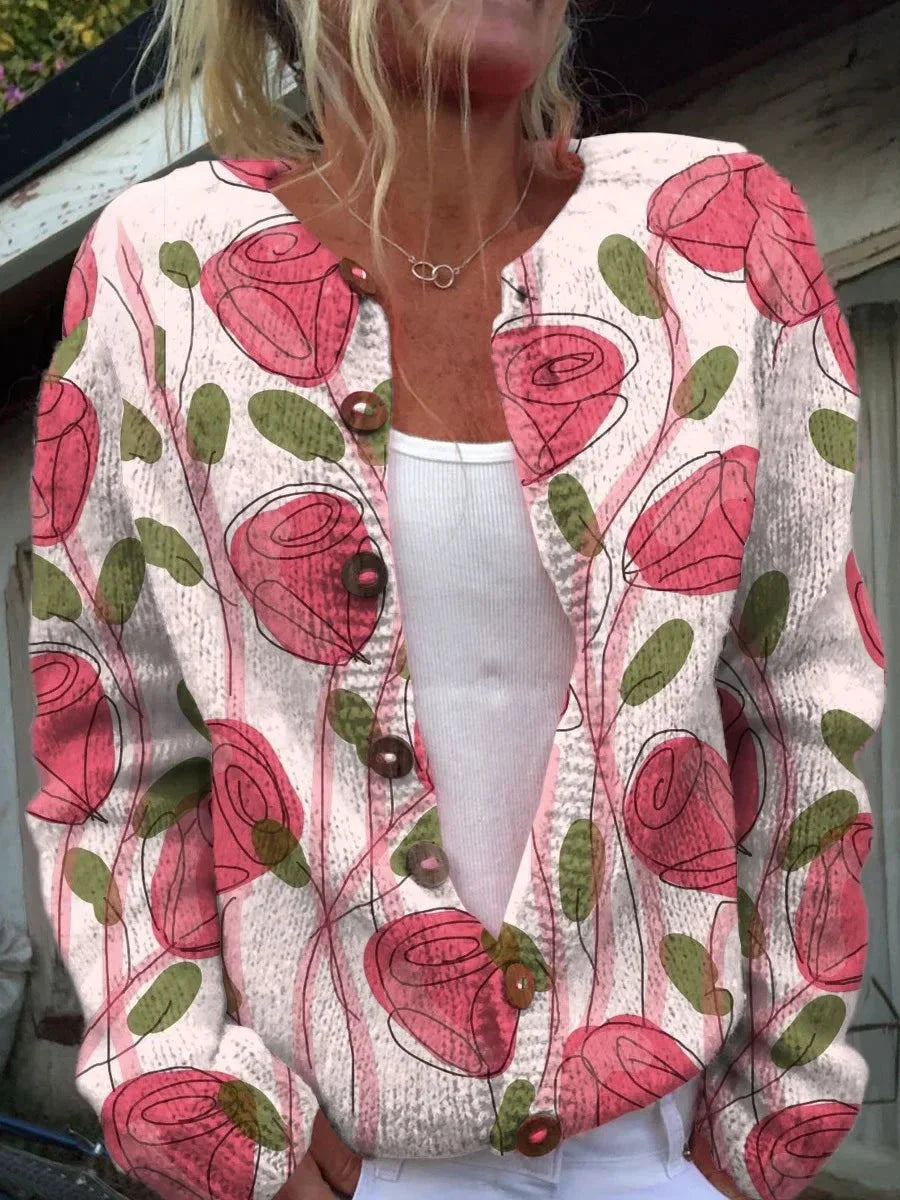 Shane™ – Kvinnors Blommig Knappbluskofta