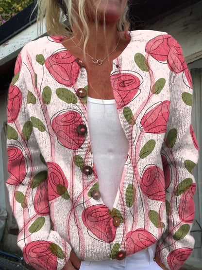 Shane™ – Kvinnors Blommig Knappbluskofta