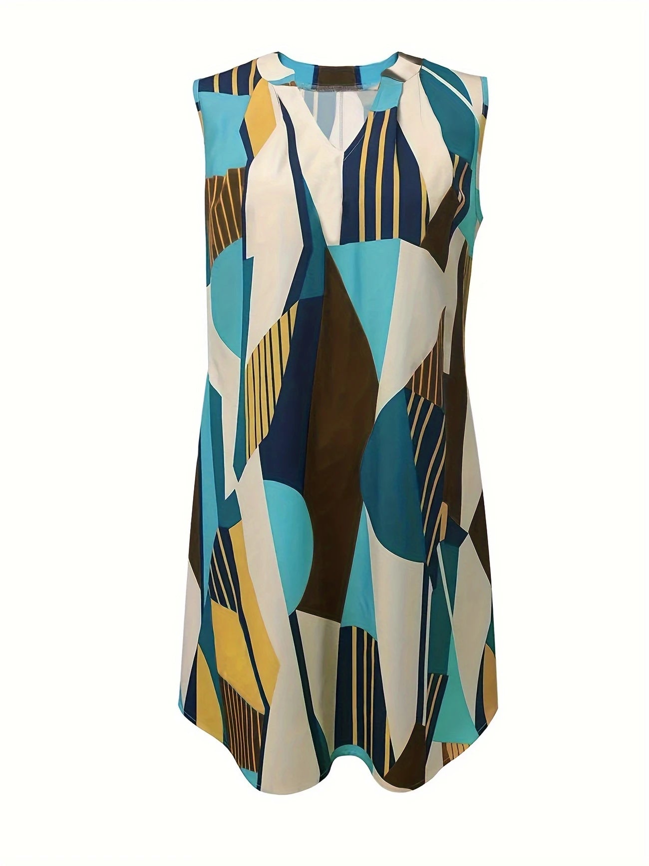 Cornelia™ - Ärmlös Klänning med Färgblock för Dam