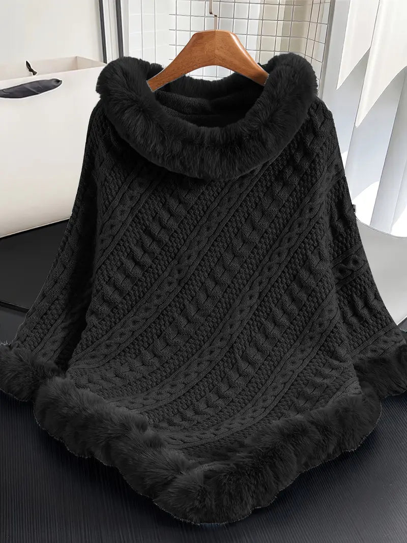 Mjuk Stickad Poncho | Tillsammans mot Bröstcancer