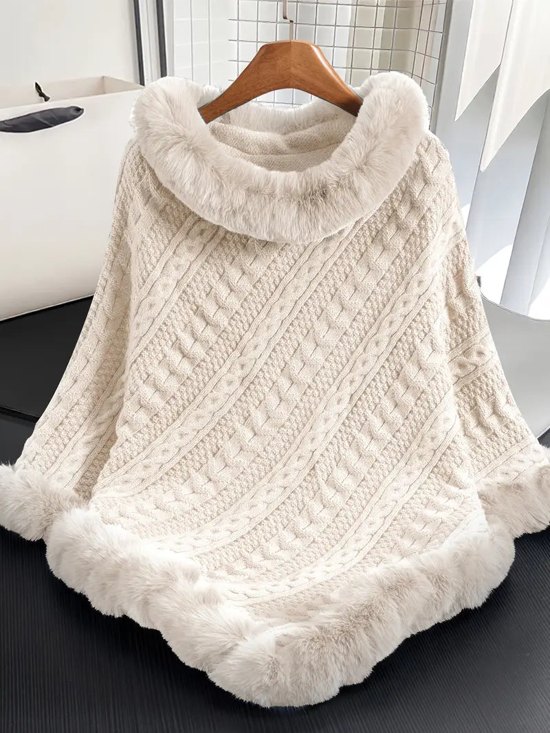 Mjuk Stickad Poncho | Tillsammans mot Bröstcancer