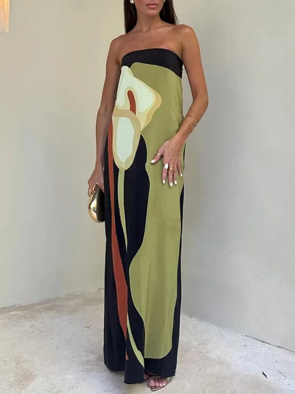 Charlie™ – Mönstrad Tubmaxiklänning för Dam