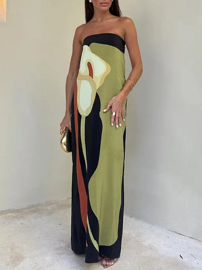 Charlie™ – Mönstrad Tubmaxiklänning för Dam