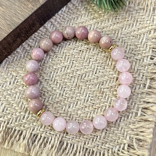 Rhodonitpärlarmband | Tillsammans mot Bröstcancer