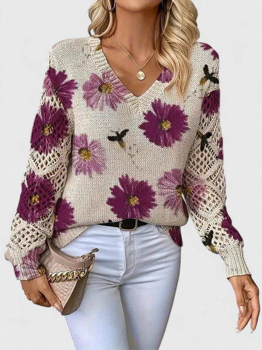 Aurélie™ - Elegant Blomsweater