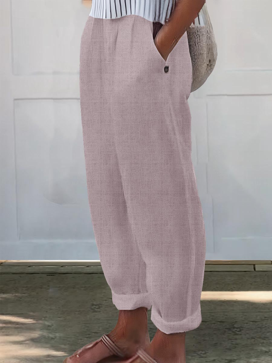 Hanna™ – Byxor I Linneblandning för Kvinnor