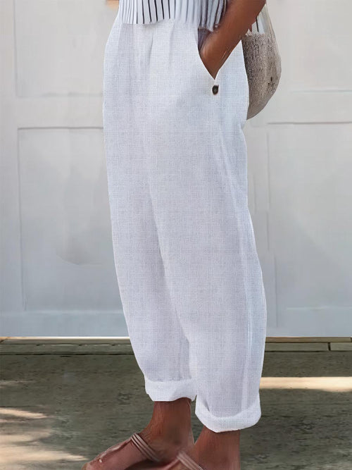 Hanna™ – Byxor I Linneblandning för Kvinnor