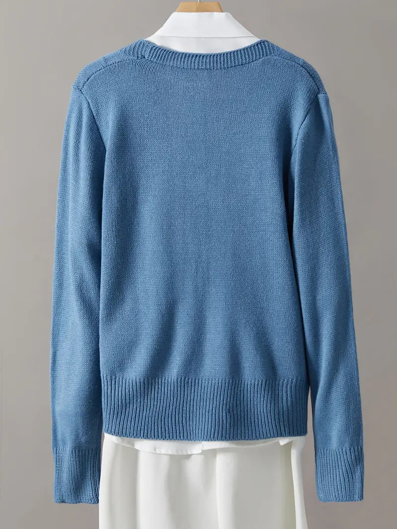 Pink™ – Stickad Kofta med Pärlknappar